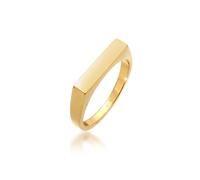 Siegelring ELLI "Siegelring Rechteck Pinky Ring 925 Silber" Gr. 46, gold, Fingerringe, Damen, 46mm, Silber 925 (Sterlingsilber), 2mm, Siegelring (13108114-46) gold
