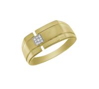 Siegelring FIRETTI "Schmuck Geschenk Gold 333 Herrenring Fingerring Goldring" Gr. 21, gold (gelbgoldfarben, weißgoldfarben), Fingerringe, Herren, 21, 0,02 P2 = erkennbare Einschlüsse, Diamanten Gelbgo