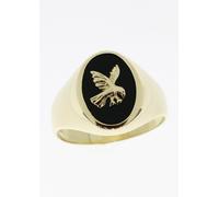 Siegelring FIRETTI "Schmuck Geschenk Gold 333 Herrenring Goldring" Gr. 19, schwarz (gelbgoldfarben, schwarz), Fingerringe, Herren, 19, Gelbgold 333, 3,6mm, Siegelring, mit Onyx (543274-19) gelbgoldfar