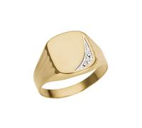 Siegelring FIRETTI "Schmuck Geschenk Gold 333 Herrenring Goldring" Gr. 20, gold (gelbgoldfarben, weißgoldfarben), Fingerringe, Herren, 20, 0,01 P2 = erkennbare Einschlüsse, Diamanten Gelbgold 333, 3mm