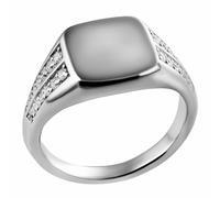 Siegelring FIRETTI "Schmuck Geschenk Silber 925 Damenring Fingerring Ring Kissen Optik" Gr. 54, silberfarben, kristallweiß, Fingerringe, Damen, 54, Silber 925 (Sterlingsilber), 2,6mm, Siegelring, mit 