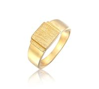 Kuzzoi Siegelring Herrenring quadratisch matt in 925 Sterling Silber vergoldet, Klassischer Herren Silberring (10 mm), Goldener Bandring für Männer, Ringgröße 62