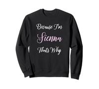 Sienna Name Personalisierte Frauen Niedlich Rosa Mädchen Weiblich Schwarz Sweatshirt