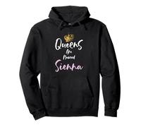 Sienna Name Queen Personalisierte Frauen Mädchen Niedlich Rosa Schwarz Pullover Hoodie