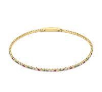 Sif Jakobs - Ellera Armband - 18k Vergoldetes 925 Sterling Silber - Mehrfarbige Zirkonia - Goldarmband - Kettenlänge 18 cm