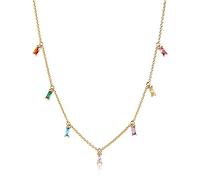 Sif Jakobs Jewellery Damen-Kette Princess 925er Silber Zirkonia One Size Gold/Mehrfarbig 32011889