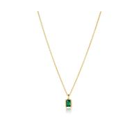 Sif Jakobs Collier 925 Silber Roccanova Piccolo 18k Gelbgold plattiert mit grünen Zirkonia 36465