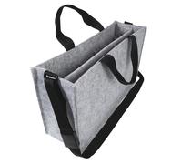 Sigel BA409 Desk Sharing Bag Classic, Tasche f.mobiles Arbeiten, sicherer Stand: f.Laptop bis 17,3 Zoll, Synt. Filz, hellgrau, Large 50x15x28 cm - grau BA409