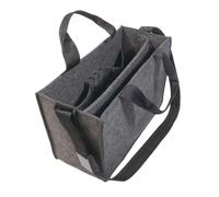SIGEL BA410 Desk Sharing Bag Classic, Tasche f.mobiles Arbeiten, sicherer Stand: f.Laptop bis 15,4 Zoll, Synt. Filz, dunkelgrau, Medium 36x15x28 cm - grau BA410