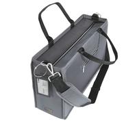 SIGEL BA413 DeskSharing Bag Premium, Tasche f.mobiles Arbeiten, sicherer Stand, wasserabweisend, Reißverschluss, Laptop bis 17,3 Zoll, grau 50x28x15cm - grau BA413