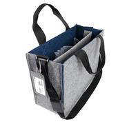 Laptoptasche Sigel Desk Sharing Bag Bicolor M, für Laptops bis 15,4″, 2 große Fächer/2 Seitenfächer, Tragegriffe, Schultergurt, Kunstfilz, dunkelblau-grau