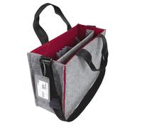 Sigel Notebook-Tasche Desk Sharing Bag Bicolor M – Synthetischer Filz, Grau/Dunkelrot, bis 15,4 Zoll