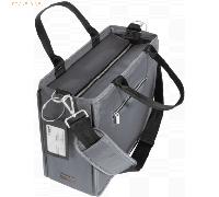 SIGEL BA412 Desk Sharing Bag Premium, Organizer für mobiles Arbeiten, sehr sicherer Stand, wasserabweisend, Reißverschluss Tragegriffe Schultergurt, Laptops bis 14 Zoll, dunkelgrau, Medium 36x28x15cm