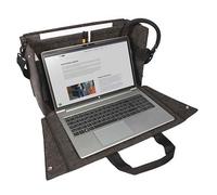 SIGEL BA417 Desk Sharing Bag - 2-in-1 Business-Tasche & mobiler Arbeitsplatz für Homeoffice & Co-Working - Dunkelgrau, Filz - Für Laptops bis 16 Zoll - Mit Fächern & Schultergurt, 45 × 28 × 15 cm