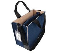Sigel BA420 Desk Sharing Bag Classic, Organizer für mobiles Arbeiten, absolut sicherer Stand: für Laptop bis 15,4 Zoll und Unterlagen, Synthetischer Filz, blau-beige, Medium 36 x 15 x 28 cm