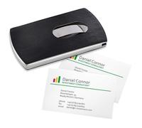 Visitenkartenetui Snap sw/silb 101x60mm
