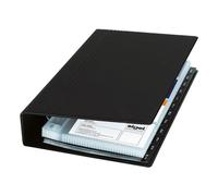 Sigel Visitenkartenmappe mit Ringmechanik VZ300 schwarz, 14.7x26.5x4.4 cm