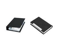 SIGEL VZ300 Visitenkarten-Ringbuch Visitenkarten-Mappe & AYCLIF Visitenkartenetui Professionelles PU-Leder Metall Namenskartenhalter Tasche Visitenkartenhalter mit Magnetverschluss