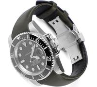 Sight Focus 20 mm Uhrenarmband aus Leder mit gebogenem Ende, für Rolex Submariner 40 mm, Daytona 40 mm, GMT-Master 40 mm, Yacht-Master 40 mm, Explorer I Vegetable Uhrenarmband, Ersatz, Olivgrün, 20mm,