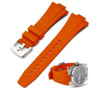 Sight Focus FKM Fluorkautschuk-Uhrenarmband für Tissot PRX Watch, 40 mm, 35 mm, Ersatz-Uhrenarmband für Tissot PRX Powermatic 80,12 mm Armband für Herren und Damen, Orange / Silber, 12 mm (40 mm