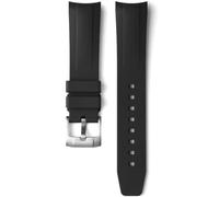 Sight Focus Uhrenarmband aus Gummi für Tudor Black Bay 58, 39 mm, Ranger 39 mm, 20 mm, Fluorelastomer, gebogen, keine Lücken, Schwarz, 20mm