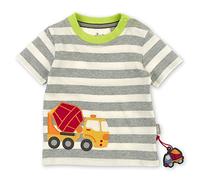 Sigikid Jungen T-Shirt, grau-gestreift/Baustelle, 68