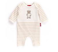 Sigikid Unisex - Baby Strampler Overall, New Born 152205, Gestreift, Gr. 62, Beige (Seedpearl 061)