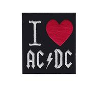 SigitasTrading Ac Dc ACDC I Love Aufnäher Besticktes Patch zum Aufbügeln Applique
