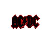 SigitasTrading Ac Dc ACDC Schwarz Rot Black Red Aufnäher Besticktes Patch zum Aufbügeln Applique