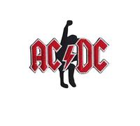 SigitasTrading Ac Dc ACDC with Guitar Red Silver Aufnäher Besticktes Patch zum Aufbügeln Applique