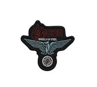 SigitasTrading Saxon Wheels of Steel Heavy Metal Band Aufnäher Besticktes Patch zum Aufbügeln Applique