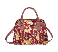 Signare CONV-FORRD Handtasche Schultertasche und Umhängetasche und börse für Damen mit Mille Fleur, Hase und Eichhörnchen