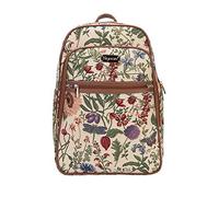Signare Damen Rucksack - Medium, Rucksack für Frau, Morgen Garten, 30 Liter, 3 Reißverschlussfächer, Nylon, Tapestry, Wasserfest, Unisex, Vintage-blumen-touch, 32 x 39,4 x 13 cm, 0,7 kg