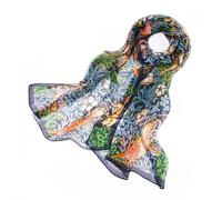 Signare Damen Schal aus 100% Seide, leicht und weich, mit William Morris-Design, Erdbeerdieb-Blau