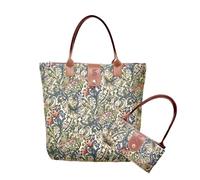 Signare Faltbare Gobelin-Tragetasche, wiederverwendbare Einkaufstasche, Einkaufstasche mit William Morris Kunst-Design (Golden Lily, Fold-GLILY)