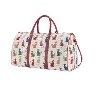 Signare Gobelin-Gepäcktasche für Reisen und Sport/große Reisetasche für Damen Sporttasche Damen mit Katzen- und Schafdesigns (Freche Katze) (BHOLD-CHEKY)