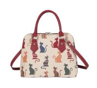 Signare Gobelin-Handtaschen, Schultertasche und Crossbody-Taschen für Damen, Freche Katze, Medium
