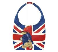 Signare Gobelin-Hobo-Schultertasche - Union Jack Paddington Bär Design, geräumige lässige Slouch-Handtasche, leicht flach verpackt mit Innentaschen, mehrfarbig, Medium