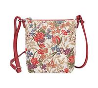 Signare Gobelin Kleine Umhängetasche für Damen mit Vintage-Designs (Blumenwiese)