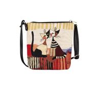 Signare Gobelin Kleine Umhängetasche für Frauen mit Tier- und Haustiermotiven (Resina Cat Cappia)