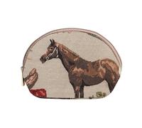 Signare Gobelin-Kosmetiktasche, Kulturbeutel, Make-up-Tasche f r Damen mit Pferde-Design (COSM-HOR)