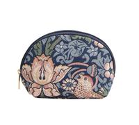 Signare Gobelin-Kosmetiktasche, Kulturbeutel, Make-up-Tasche f r Damen mit William Morris Blue Strawberry Thief (COSM-STBL)