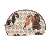 Signare Gobelin-Kosmetiktasche, Kulturbeutel, Make-up-Tasche fr Damen mit King-Charles-Spaniel-Hunde-Design (COSM-KGCS)