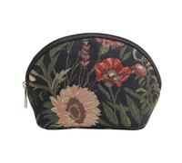 Signare Gobelin-Kosmetiktasche, Kulturbeutel, Make-up-Tasche fr Damen mit Morning Garden Black-Design (COSM-MGDBK)
