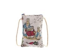 Signare Gobelin Mini Crossbody Handytasche, Damen Geldbörse für Handy, Handytasche, Handytasche, Smartphonetasche (Mrs Rabbit mit Korb)