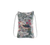 Signare Gobelin Mini Crossbody Handytasche, Damen Geldbörse für Handy, Handytasche, Handytasche, Smartphone Tasche (Strawberry Thief Grey)