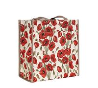 Signare Gobelin Rot und Weiß Damen Einkaufstasche Schultertasche mit Mohn (Shop-POP), Mohnblume/Ausflug, einfarbig (Poppy/Getaway Solids), Medium