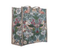 Signare Gobelin Schultertasche Einkaufstasche für Damen mit Gartenblume und Kreaturen, Strawberry Thief Grey, Einheitsgröße