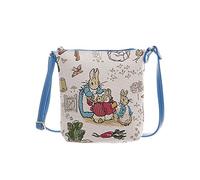 Signare Kleine Umhängetasche mit Gobelin-Motiv für Damen (Mrs Rabbit mit Korb)