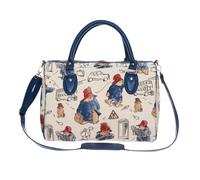Signare Paddington Bear Gobelin-Reisetasche, blaues und rotes Muster, Schultergurt, Paddington, Reisetasche